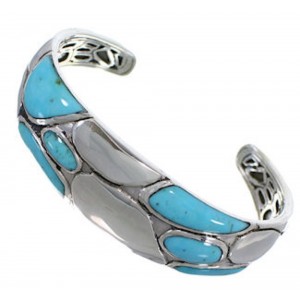 Southwestern Silver And Turquoise Cuff Bracelet TX39590