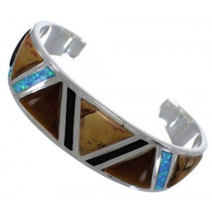 Multicolor Southwestern Sterling Silver Cuff Bracelet TX39602