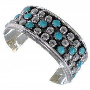 Sterling Silver Turquoise Southwestern Cuff Bracelet MX27513