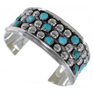 Sterling Silver Turquoise Southwestern Cuff Bracelet MX27500