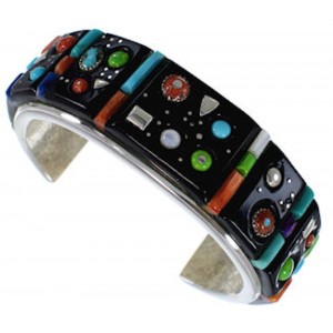 Southwestern Multicolor Inlay Jewelry Cuff Bracelet PX28012