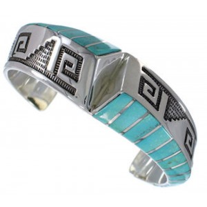 Turquoise Inlay Sterling Silver Cuff Bracelet PX27790