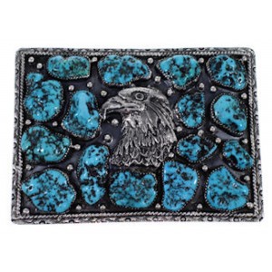 Eagle Turquoise Southwest Silver Belt Buckle GS57735