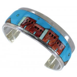 Native American Design Silver Multicolor Cuff Bracelet EX27889