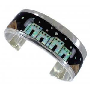 Black Jade Multicolor Native American Design Cuff Bracelet EX27891