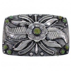 Sterling Silver And Turquoise Jewelry Belt Buckle YS59872