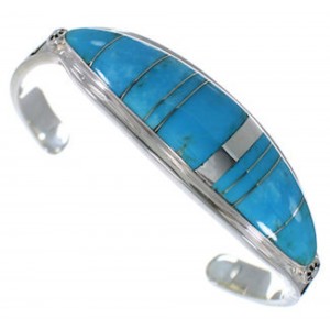 Water Wave Turquoise Sterling Silver Jewelry Bracelet VX37569