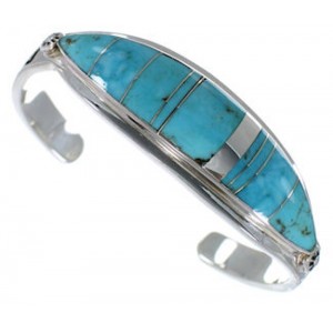 Turquoise Sterling Silver Water Wave Jewelry Bracelet VX37577