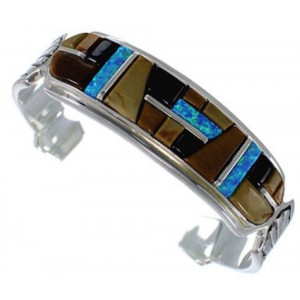 Southwest Sterling Silver Mulitcolor Jewelry Bracelet VX37640