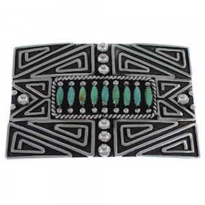 Genuine Sterling Silver Turquoise Belt Buckle PX29149