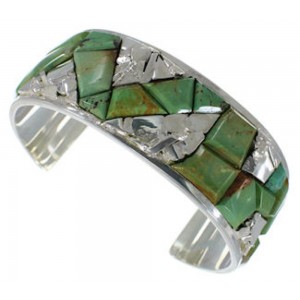 Turquoise Inlay Genuine Sterling Silver Bracelet CW64888