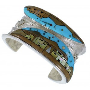 Multicolor Dragonfly Native American Design Cuff Bracelet MX28041