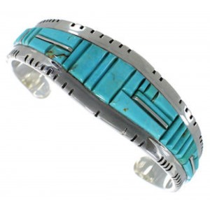 Sterling Silver Turquoise Southwest Jewelry Cuff Bracelet EX27399