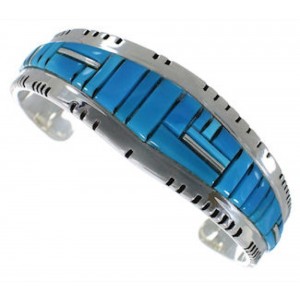 Sterling Silver Southwestern Jewelry Turquoise Cuff Bracelet EX27412