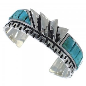 Sterling Silver And Turquoise Inlay Cuff Bracelet BW66328