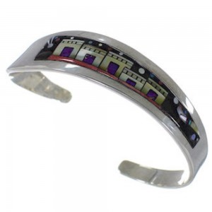 Silver Multicolor Jewelry Native American Design Cuff Bracelet YS67352