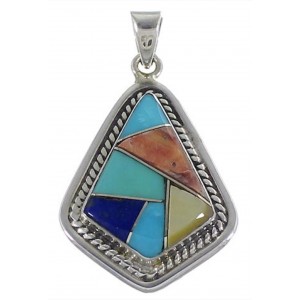 Multicolor Southwestern Silver Pendant Jewelry EX29609