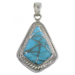 Southwestern Turquoise Inlay and Sterling Silver Pendant IS58545