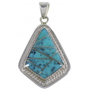 Silver Southwestern Jewelry Turquoise Pendant EX29588