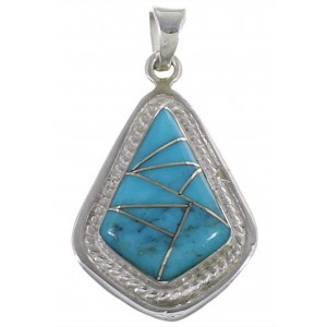 Turquoise And Silver Pendant Southwestern Jewelry IS58554