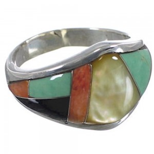 Sterling Silver WhiteRock Multicolor Jewelry Ring Size 6-3/4 NS46664