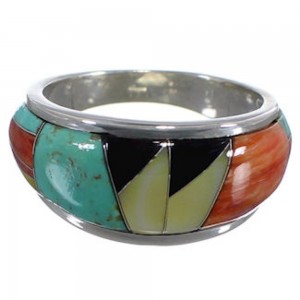 Sterling Silver Jewelry Multicolor WhiteRock Ring Size 6-1/2 RS34598