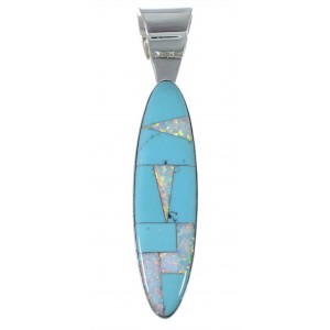 Genuine Sterling Silver Turquoise Opal Pendant MX22263