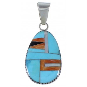 Sterling Silver Multicolor Turquoise Jewelry Slide Pendant RS42751