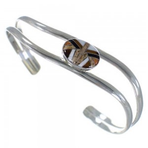 Multicolor Cuff Bracelet Sterling Silver Jewelry CW64977