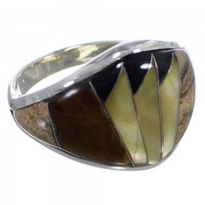 Multicolor Southwest Sterling Silver Ring Size 6-3/4 CS59475