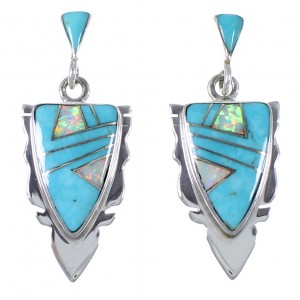 Sterling Silver Turquoise And Opal Earrings EX44484