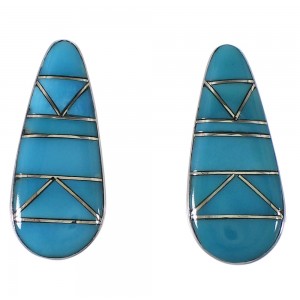 Turquoise Southwest Sterling Silver Earrings EX44839