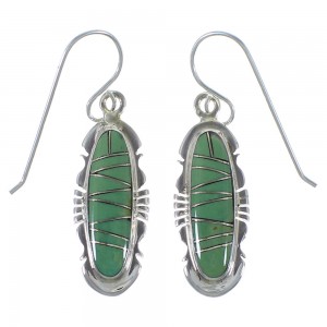 Southwestern Silver Jewelry Turquoise Hook Dangle Earrings AX48819