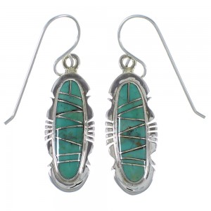 Southwestern Jewelry Silver Turquoise Hook Dangle Earrings AX48821