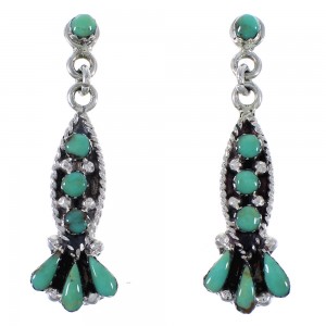 Southwestern Genuine Sterling Silver Turquoise Earrings CX46366