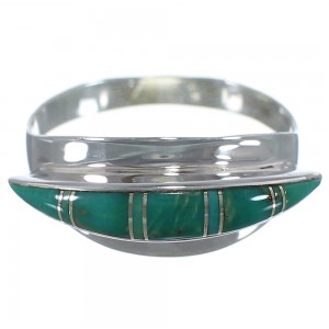 Southwestern Turquoise Silver Ring Size 8-1/4 YX89626