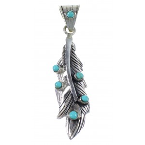 Southwestern Jewelry Turquoise Feather Pendant PX42947