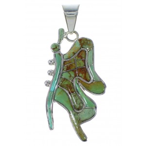 Turquoise Inlay Sterling Silver Butterfly Jewelry Pendant PX43010