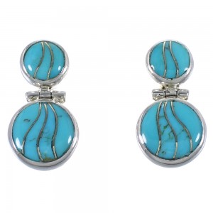 Genuine Sterling Silver Turquoise Southwest Jewelry Earrings CX45895