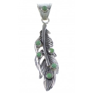 Southwest Silver And Turquoise Feather Pendant CX46608