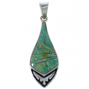 Southwest Silver Turquoise Inlay Pendant CX46667