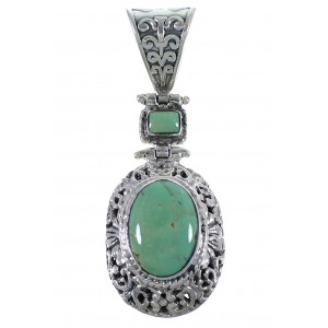 Turquoise Southwestern Sterling Silver Pendant CX46765