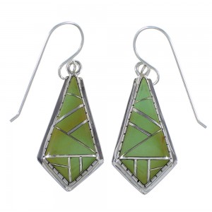 Turquoise Inlay Sterling Silver Earrings CX45352