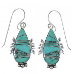 Turquoise Southwest Genuine Sterling Silver Earrings CX45531