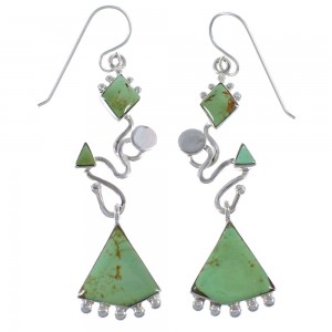 Southwest Turquoise Silver Hook Earrings Jewelry CX46927