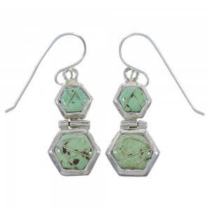 Southwestern Turquoise Hook Dangle Silver Earrings Jewelry CX46946