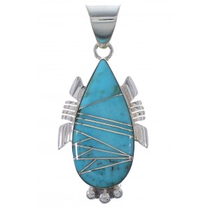 Turquoise And Sterling Silver Southwest Pendant EX44420