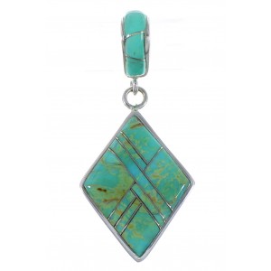 Turquoise Southwest Sterling Silver Pendant EX44335