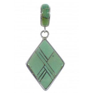 Southwest Turquoise Inlay Silver Pendant EX44342