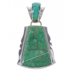 Southwest Sterling Silver Turquoise Inlay Pendant EX44367